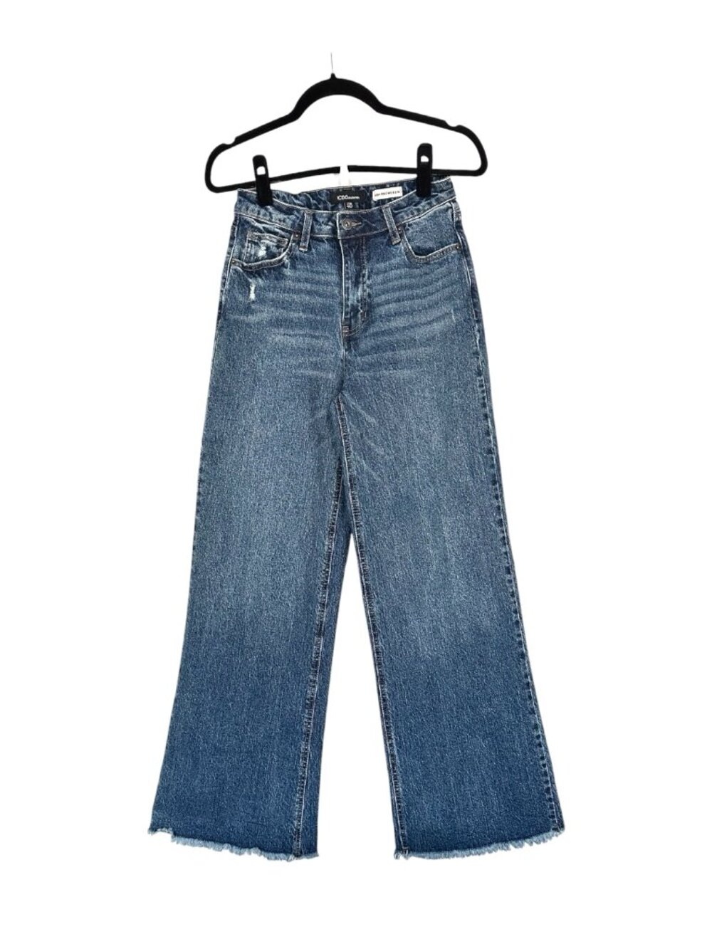 BCBGeneration High Rise Wide Leg Distressed Jeans